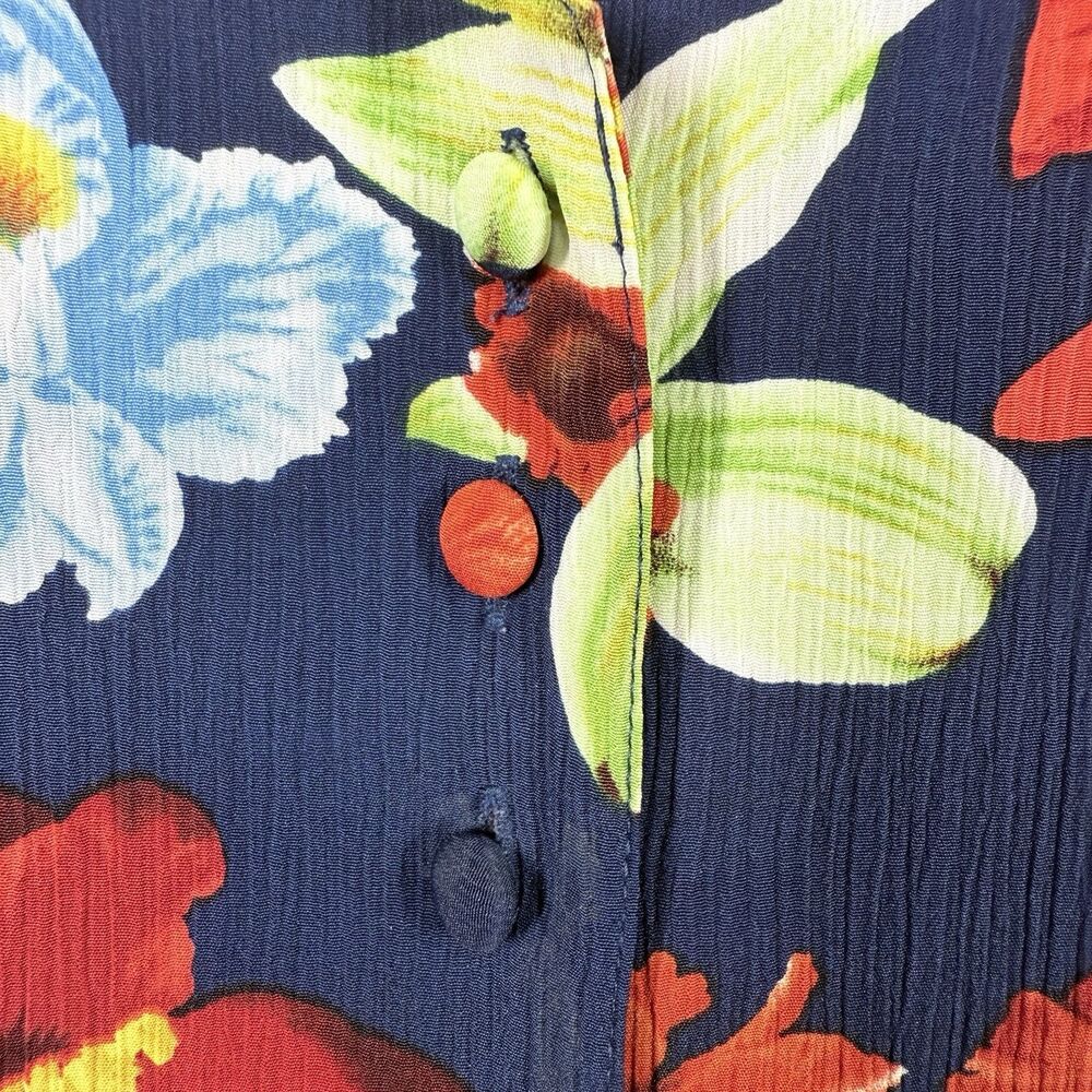 Christie & Jill Shirt Womens 3X Floral Print Short Sleeve Blouse Top Button Down - Picture 5 of 11